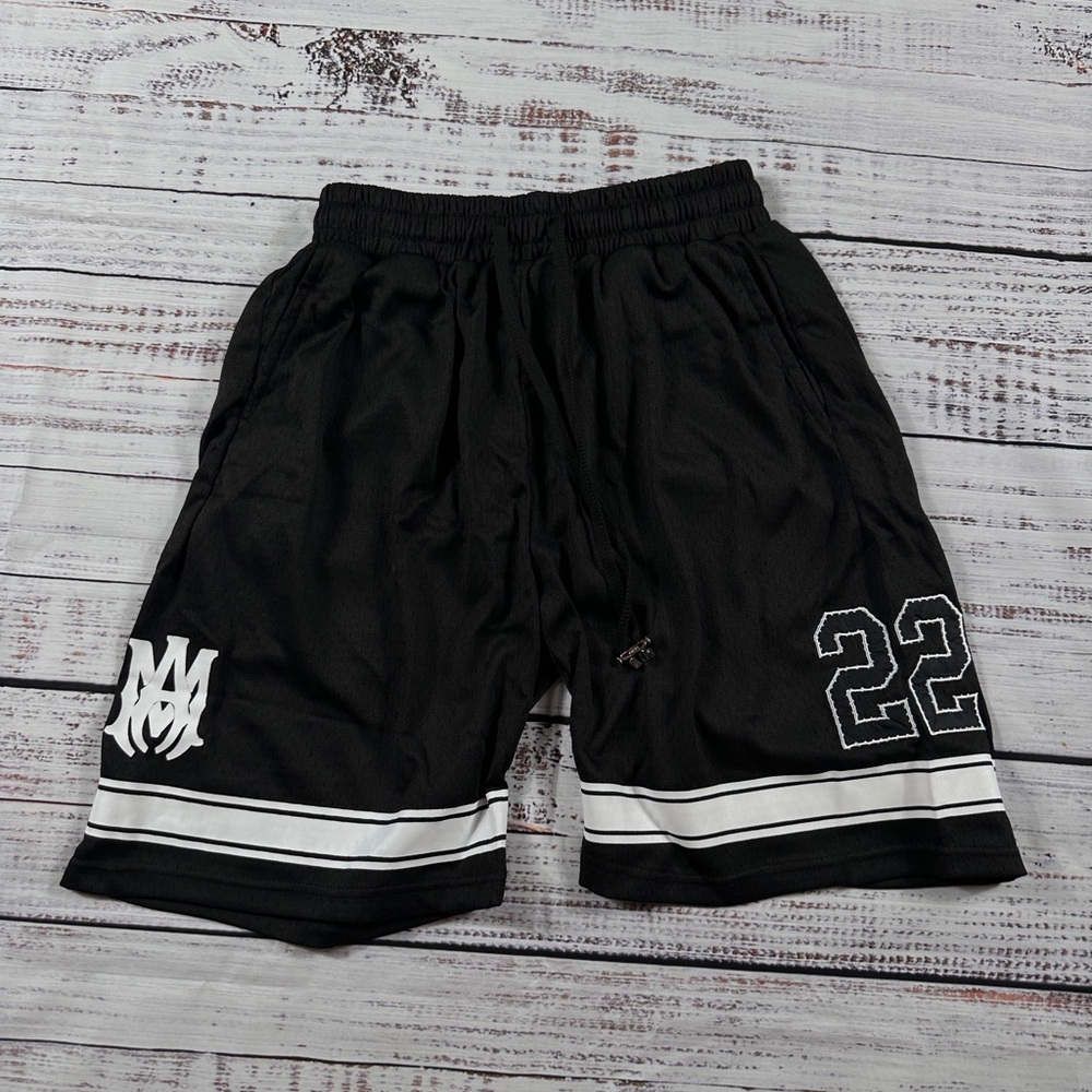 Amiri 22 Logo Black Shorts Mens Size Large